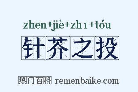 针芥之投是什么意思的图片